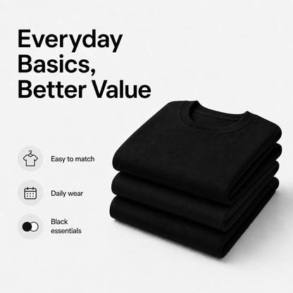 Men's Black Crew Neck T-Shirt