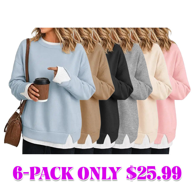 Women's Fake Two Piece Layered Sweatshirt