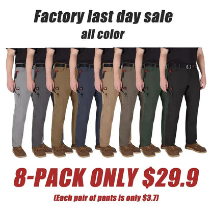 New Men's 8-PACK FREEFLEX Tech Work Pants with 7 Pockets