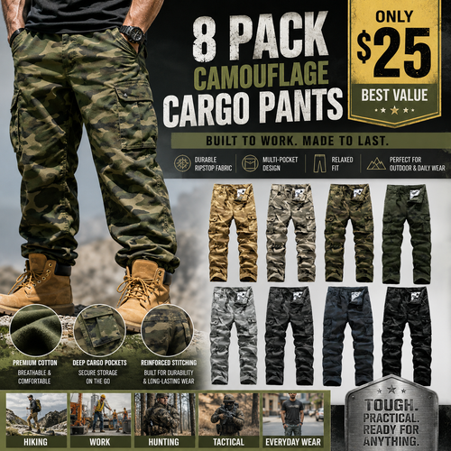 【LAST DAY SALE】Men’s practical camouflage cargo pants