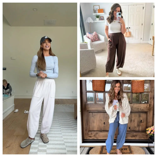 Women's Wide-Leg Harem Pants with Pockets