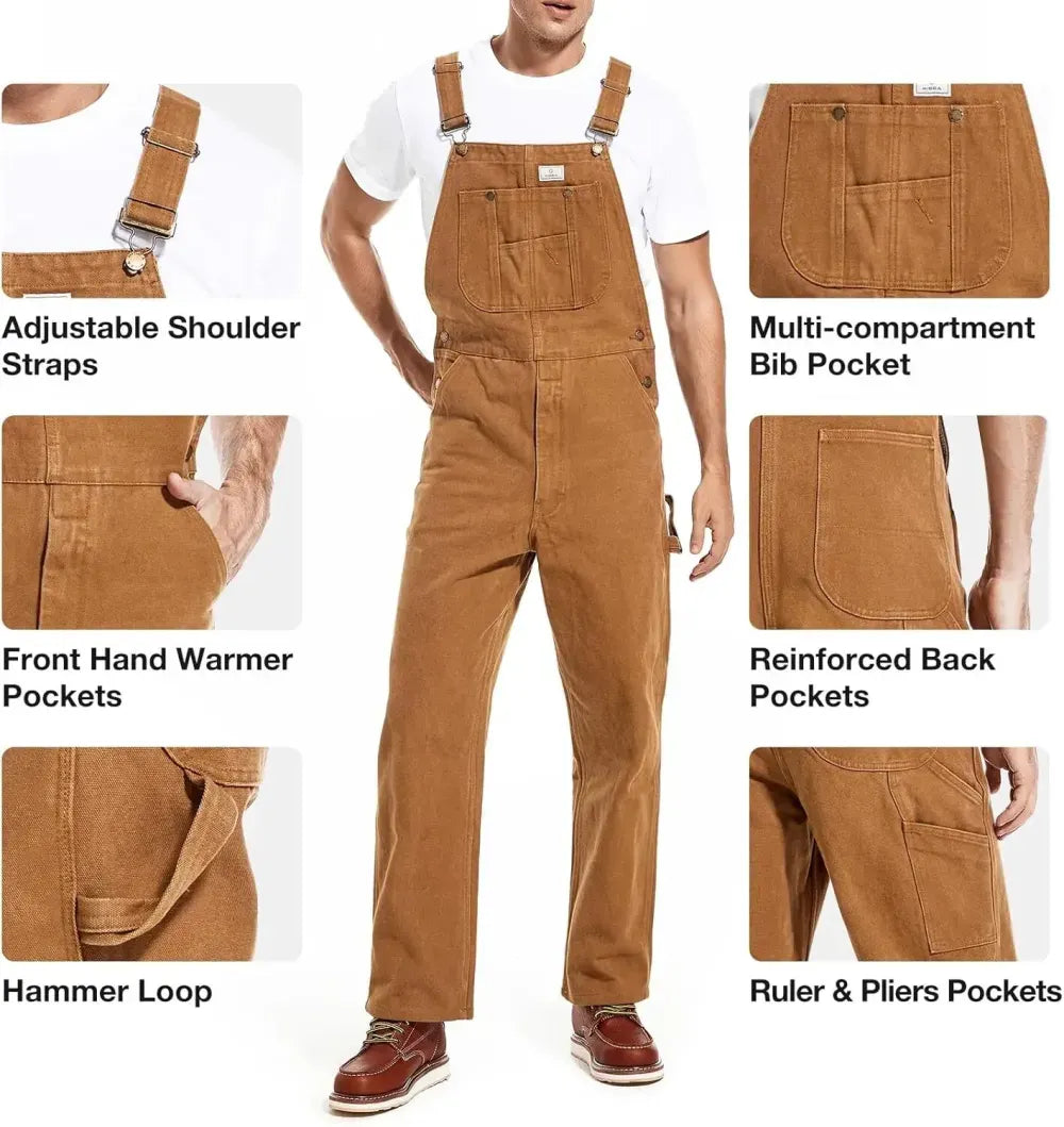 Men's Flex Denim Bib Overalls — Adjustable & Utility Ready