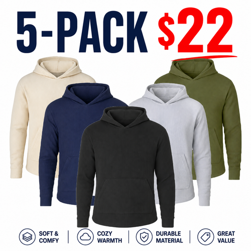 New Arrival! Multi Waffle Knit Hoodie for Men