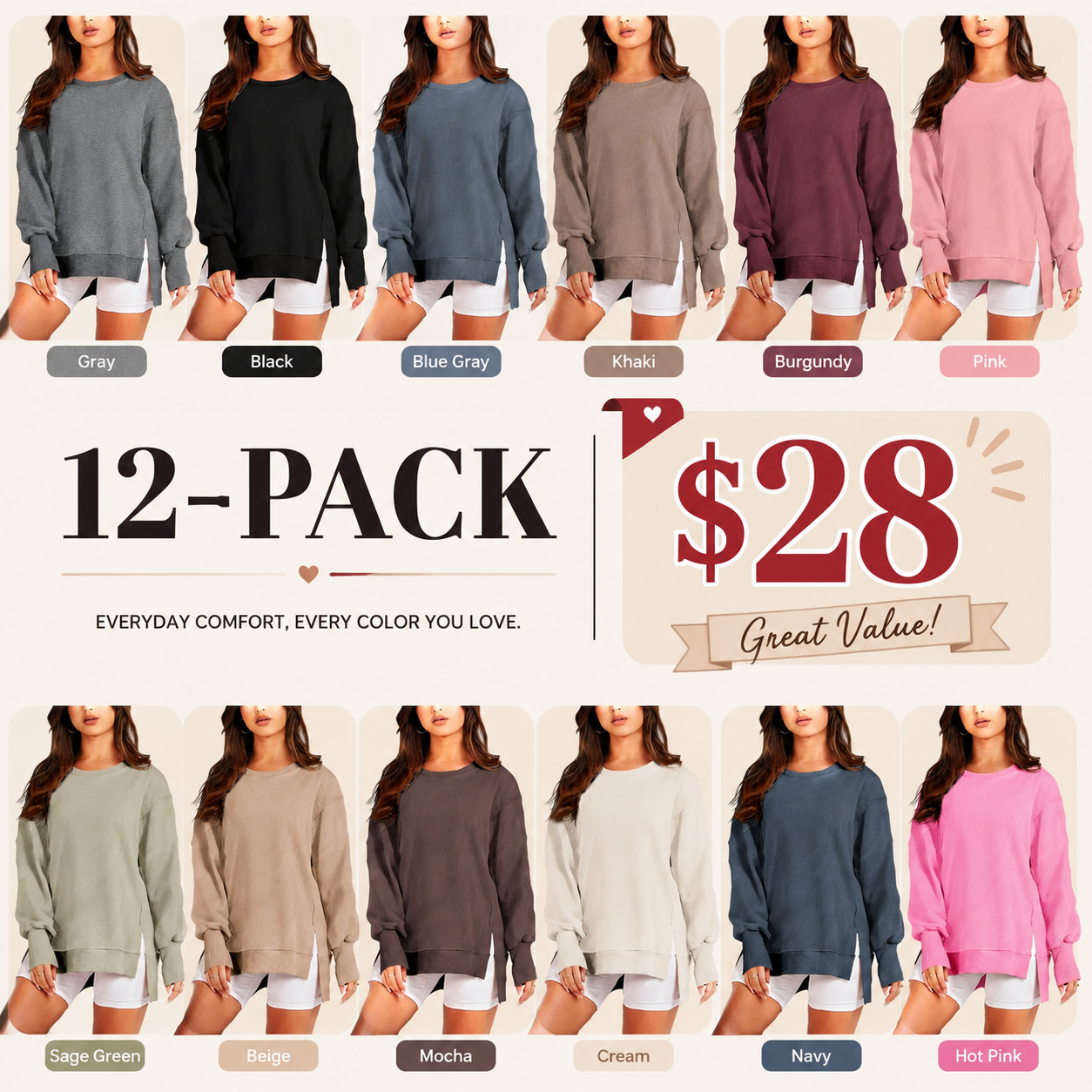 Women's Plus Size Casual Cozy Sweatshirt