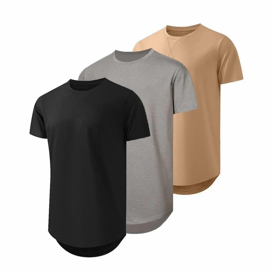 Mens  Cotton Hipster Hip Hop Longline Crewneck T-Shirt