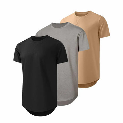 Mens  Cotton Hipster Hip Hop Longline Crewneck T-Shirt