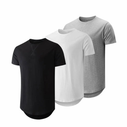 Mens  Cotton Hipster Hip Hop Longline Crewneck T-Shirt