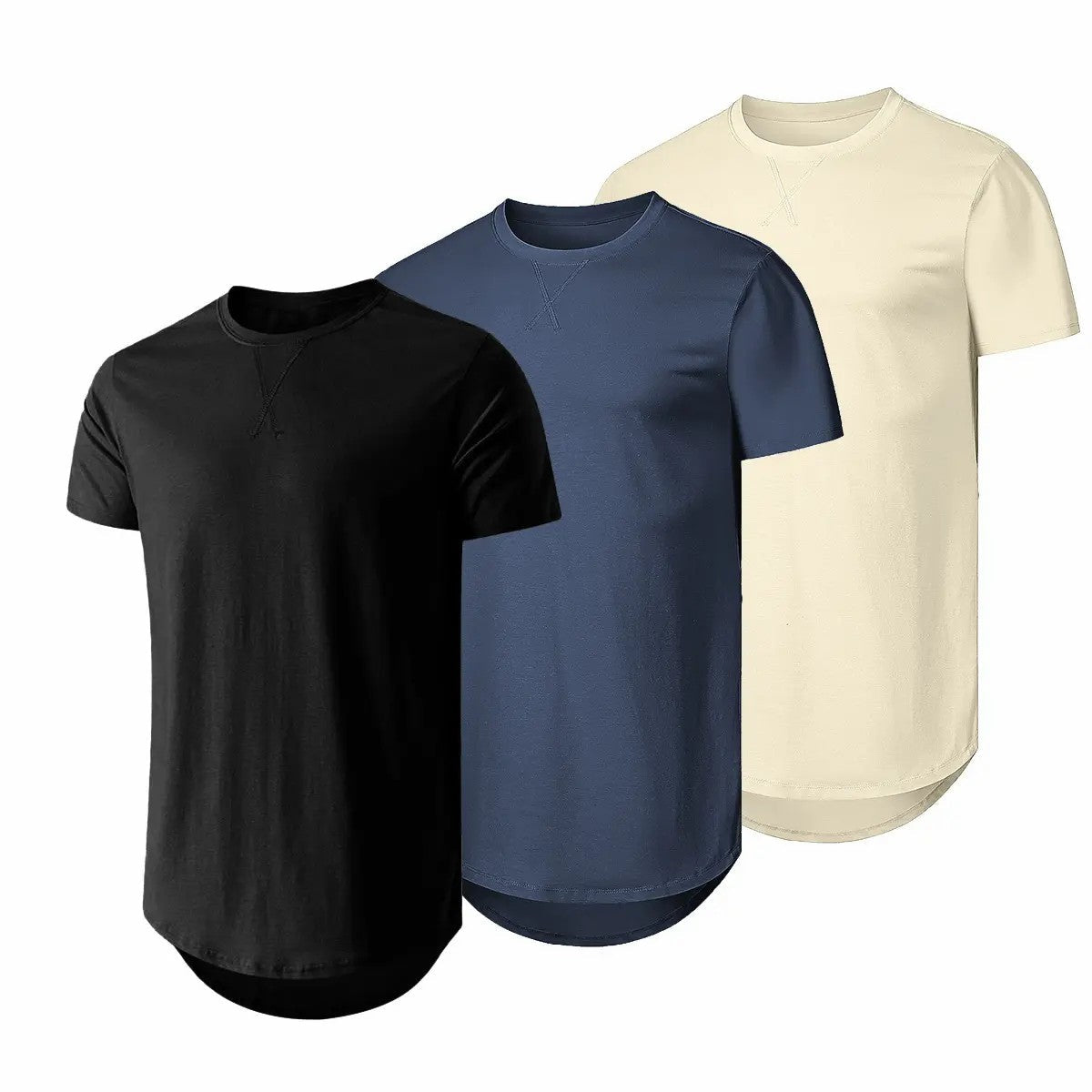 Mens  Cotton Hipster Hip Hop Longline Crewneck T-Shirt