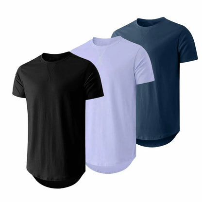 Mens  Cotton Hipster Hip Hop Longline Crewneck T-Shirt