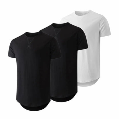 Mens  Cotton Hipster Hip Hop Longline Crewneck T-Shirt