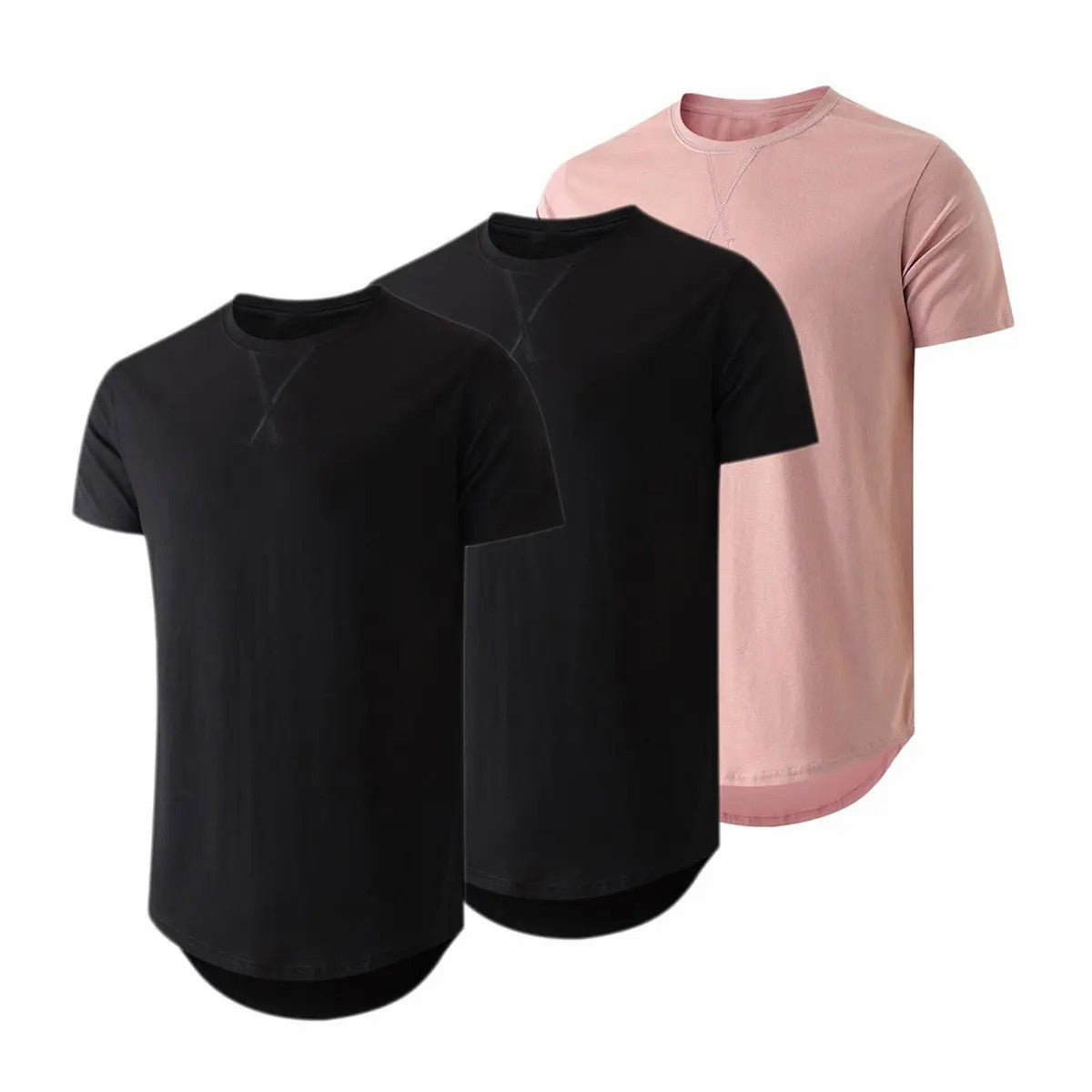 Mens  Cotton Hipster Hip Hop Longline Crewneck T-Shirt