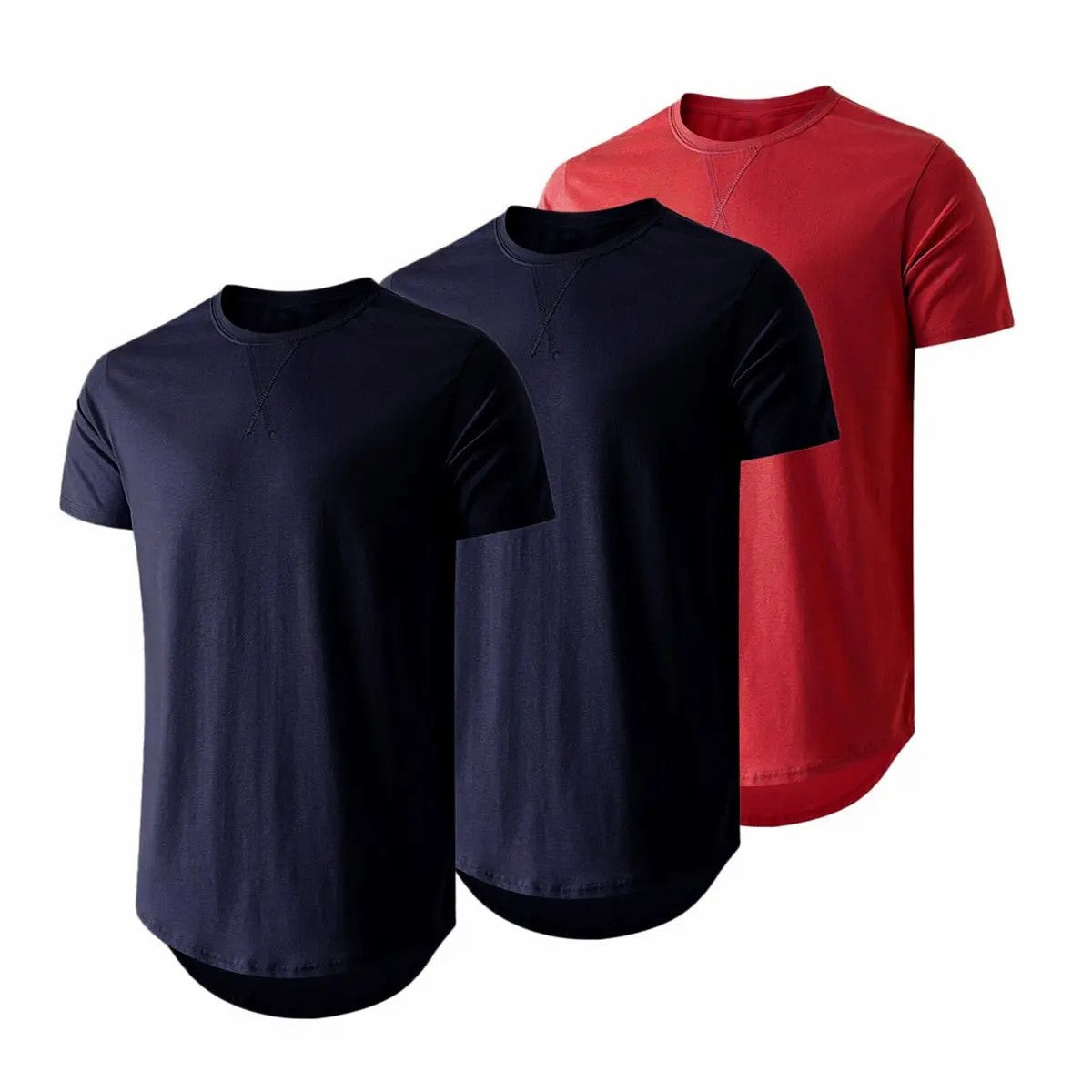 Mens  Cotton Hipster Hip Hop Longline Crewneck T-Shirt