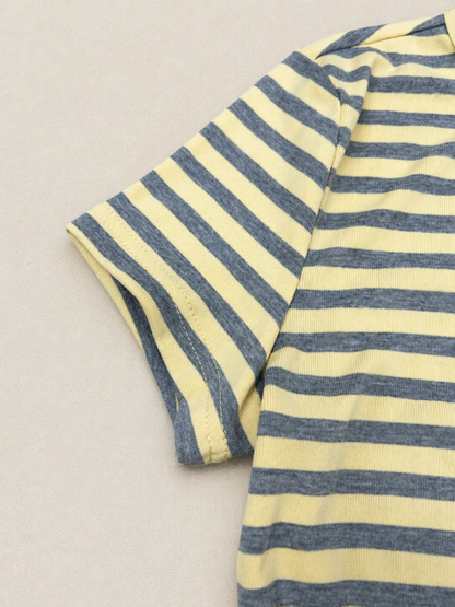 Striped  Lounge  – Slim Crop Top & High Waist Capri