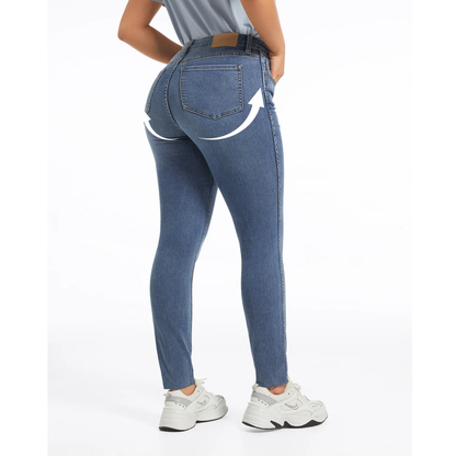 Women’s Mid Rise Flare Jeans with Tummy Control & No-Gap Waist