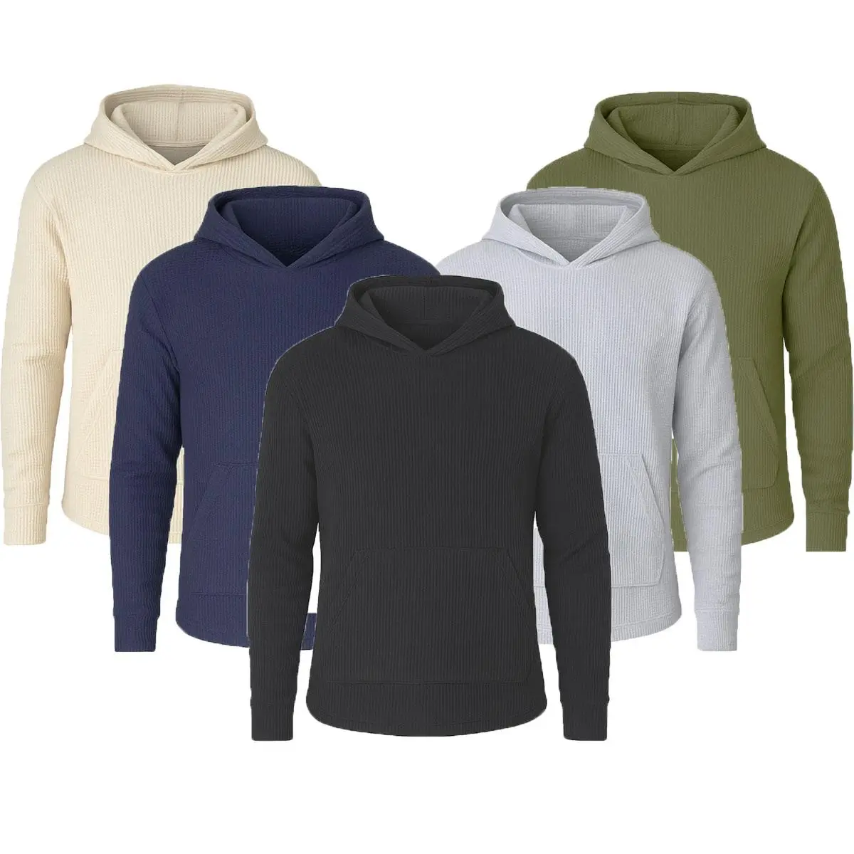New Arrival! Multi Waffle Knit Hoodie for Men