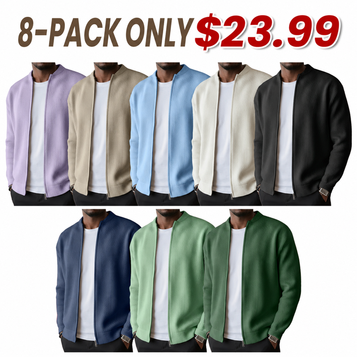 Men's Ribbed Zip-Up Jacket — Comfortable, Casual & Easy to Style
