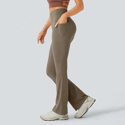 High Waisted Tummy Control Pocket Shaping Yoga Bootcut Leggings