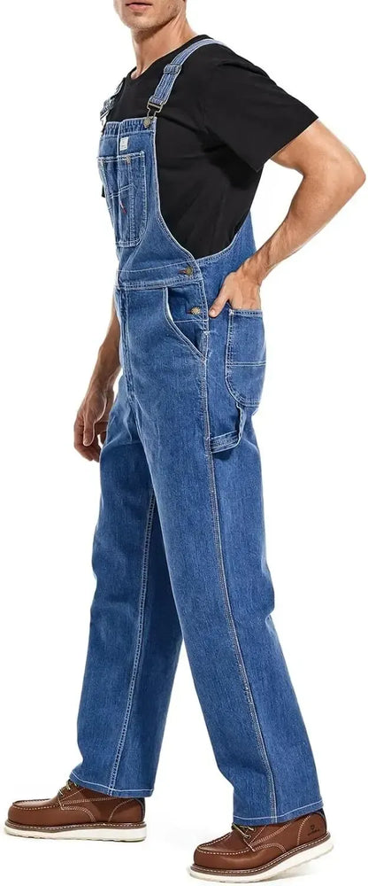Men's Flex Denim Bib Overalls — Adjustable & Utility Ready