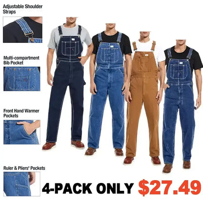 Men's Flex Denim Bib Overalls — Adjustable & Utility Ready
