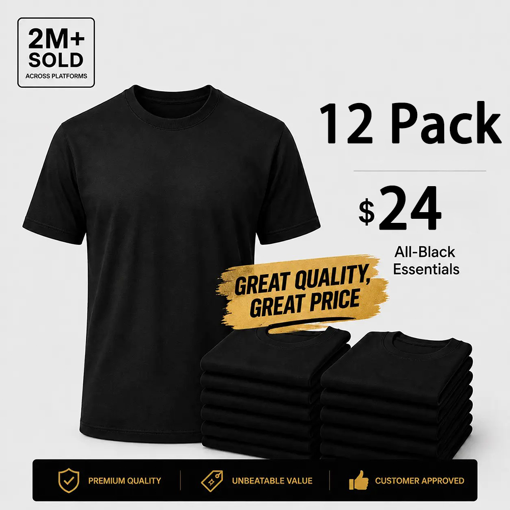 Men's Black Crew Neck T-Shirt
