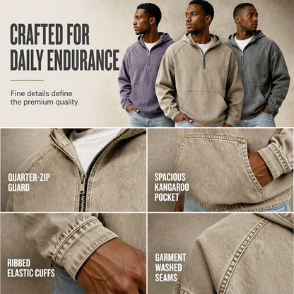 ✨Men's Casual Half-Zip Denim Jacket